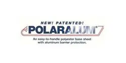 Logo of PolaraLUM, with the tagline "New! Patented! An easy-to-handle polyester base sheet with aluminum barrier protection.