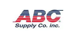 Logo of ABC Supply Co. Inc., featuring the company name in blue and red stripes on a white background.